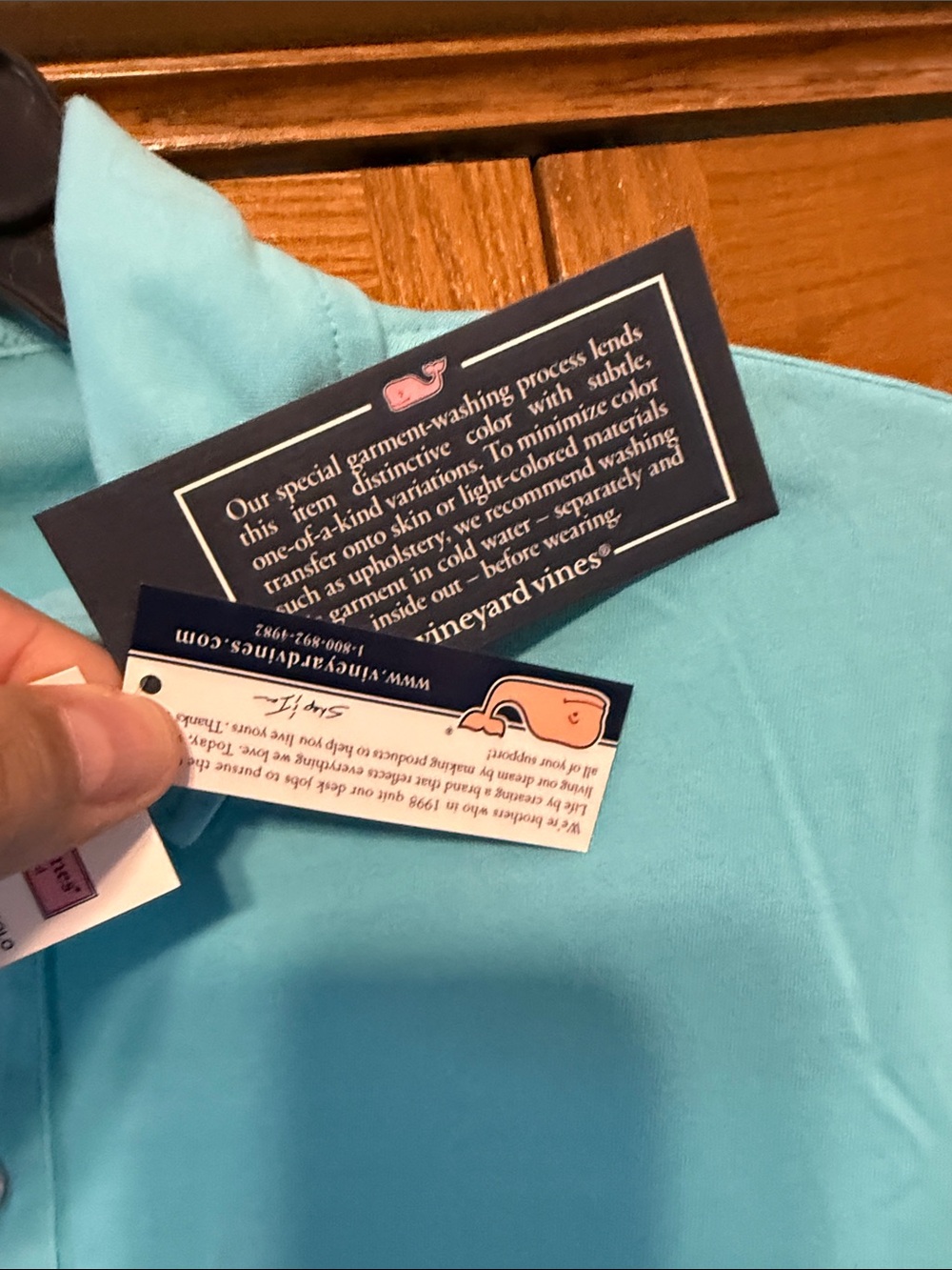 Vineyard Vines Men’s Aqua Pocket Polo-Size: XS/NWT - Picture 4 of 11